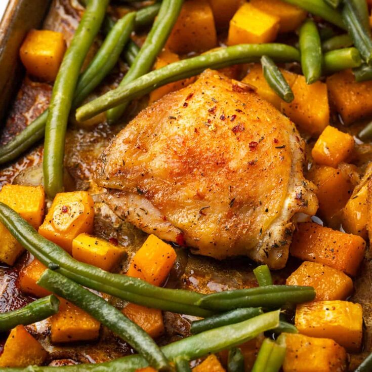 Image for Sheet Pan Chicken Thighs with Roasted Veggies (GF)