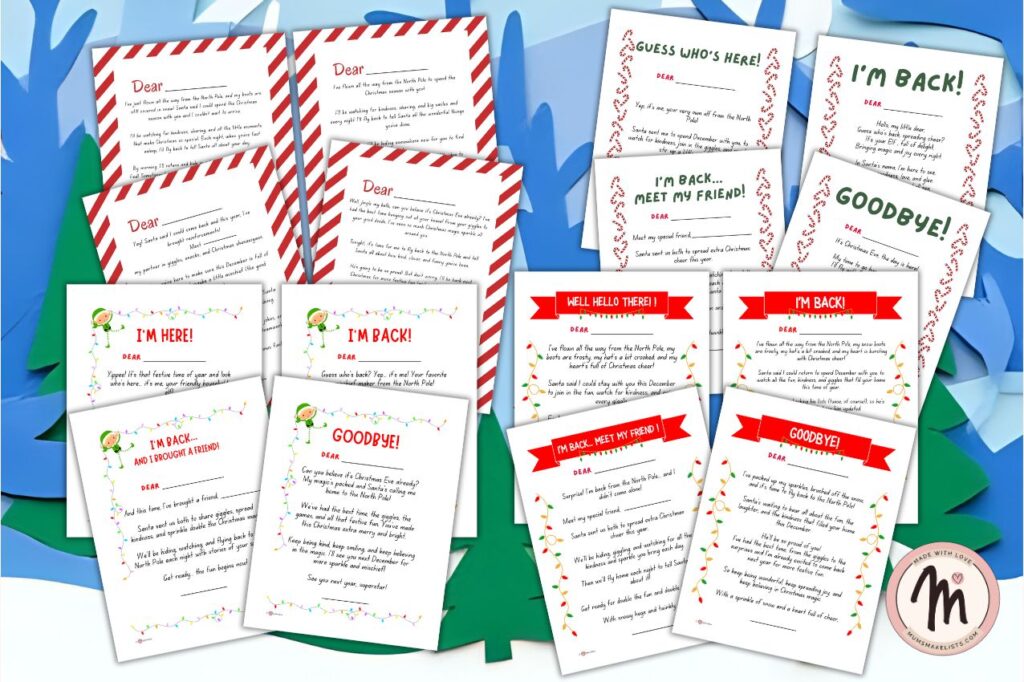 Elf on the Shelf Welcome Back Ideas: Easy Arrivals for the First Day 5 Preview of the free printable Elf arrival and goodbye letters