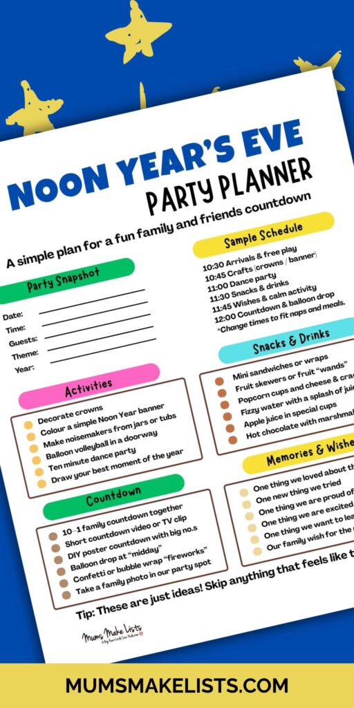Noon Year’s Eve party ideas for kids at home 3