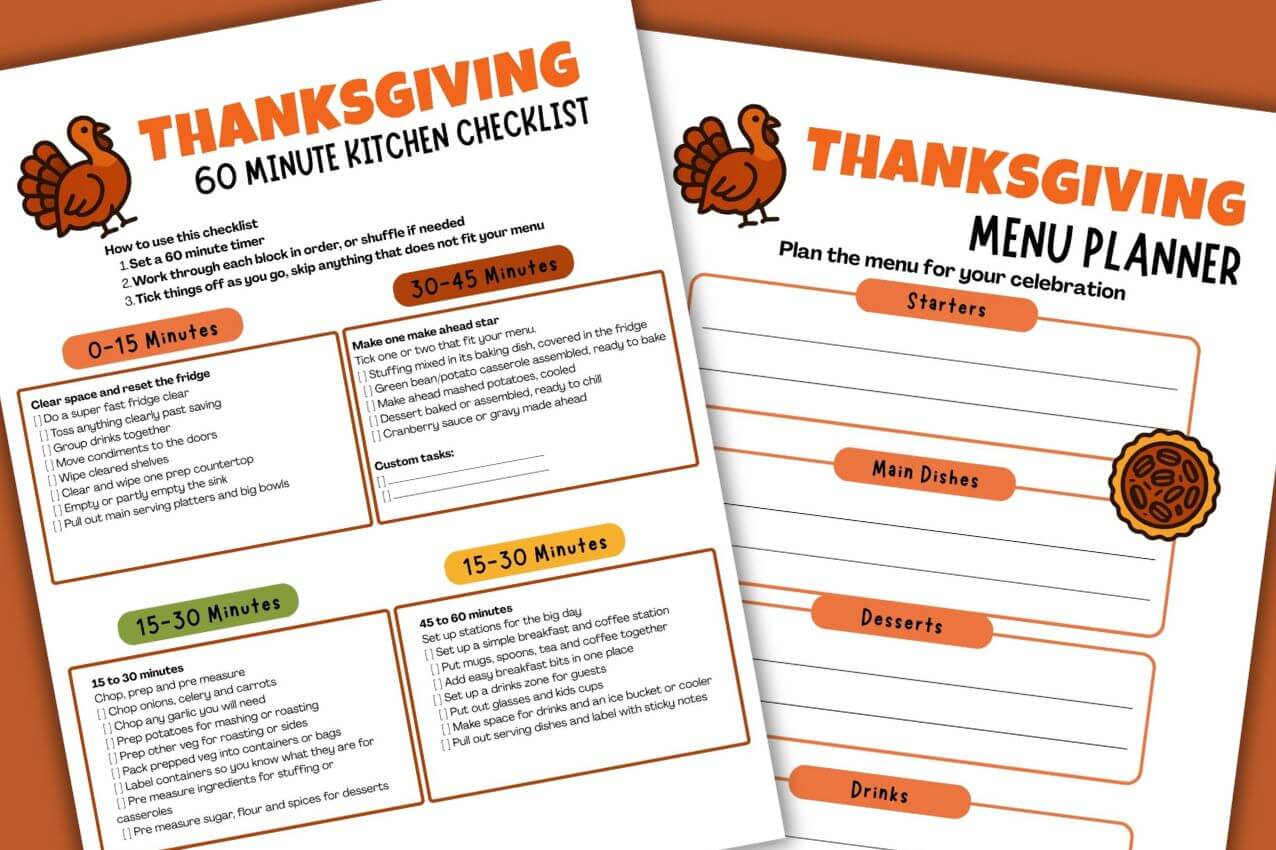 60 minute kitchen checklist for Last Minute Thanksgiving Prep