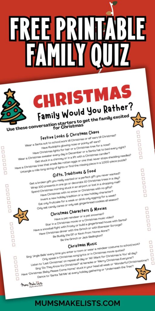 26 Christmas Would You Rather questions for all the family 4