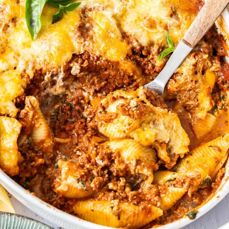 Image for Lasagna Stuffed Shells (Ricotta, Spinach, Meat Sauce)