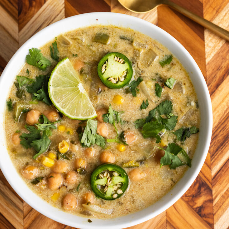 Image for High Protein Chickpea Enchilada Soup with Greek Yogurt