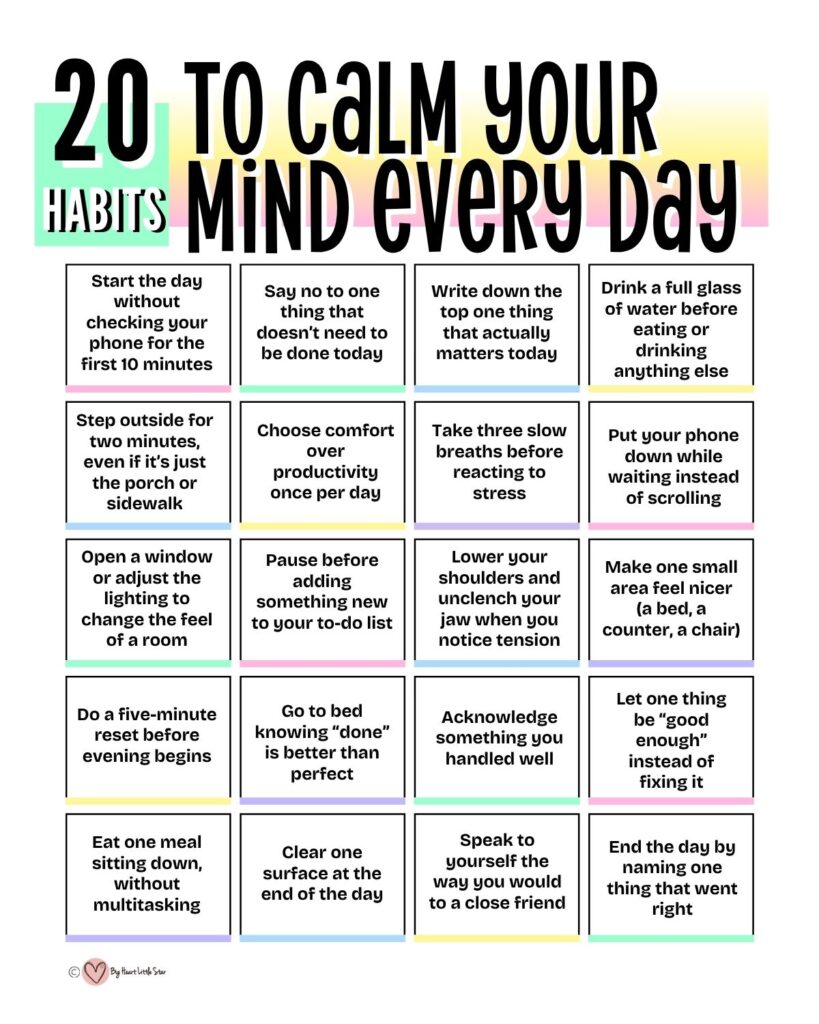 20 Habits To Calm Your Mind Every Day 2