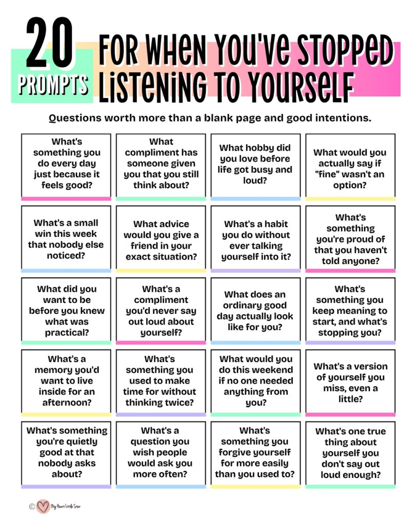 20 Journal Prompts For When You've Stopped Listening To Yourself 1 20 journaling prompts for when you've stopped listening to yourself