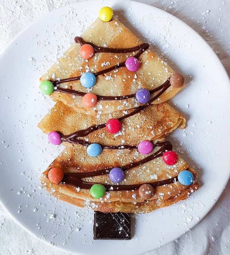 Image for Christmas Tree Crepes With Smarties