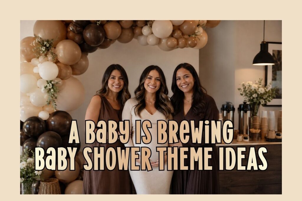 A Baby is Brewing Baby shower scene