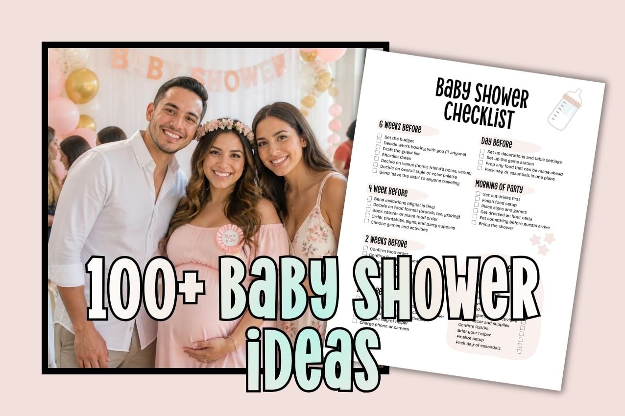Baby Shower Ideas, three people at a baby shower, free baby shower checklist
