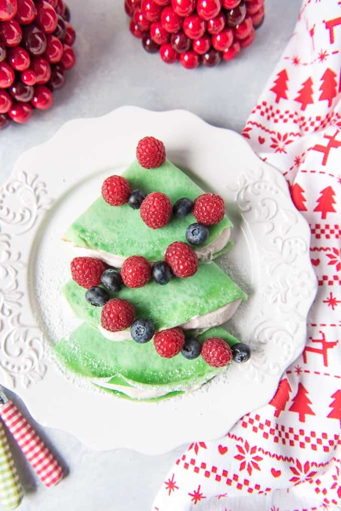 Image for Christmas Tree Crepes with Gingerbread Spice Whipped Cream