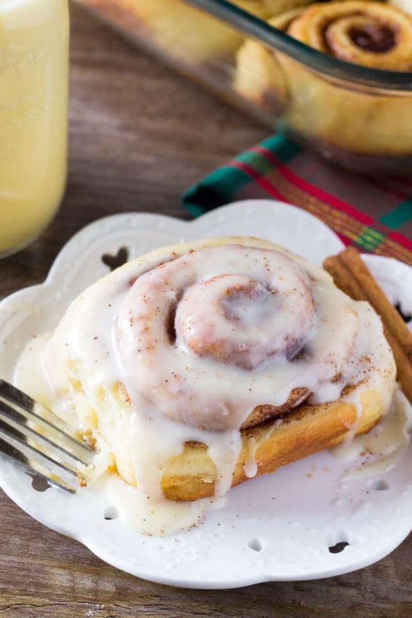 Image for Fluffy Eggnog Cinnamon Rolls with Eggnog Glaze