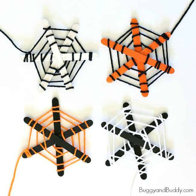 Image for Spider Web Craft for Kids for Halloween Using Yarn