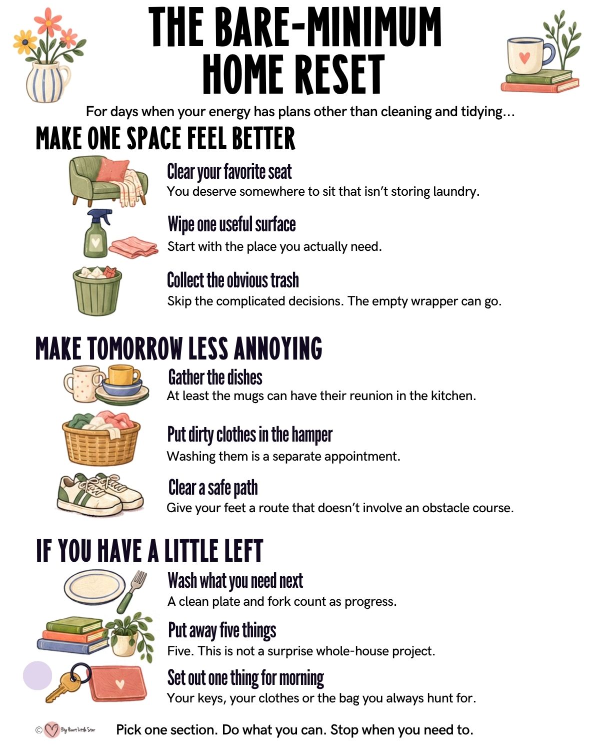 The Bare-Minimum Home Reset printable list